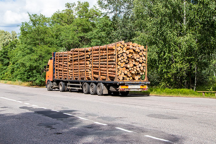 truck hauling logs